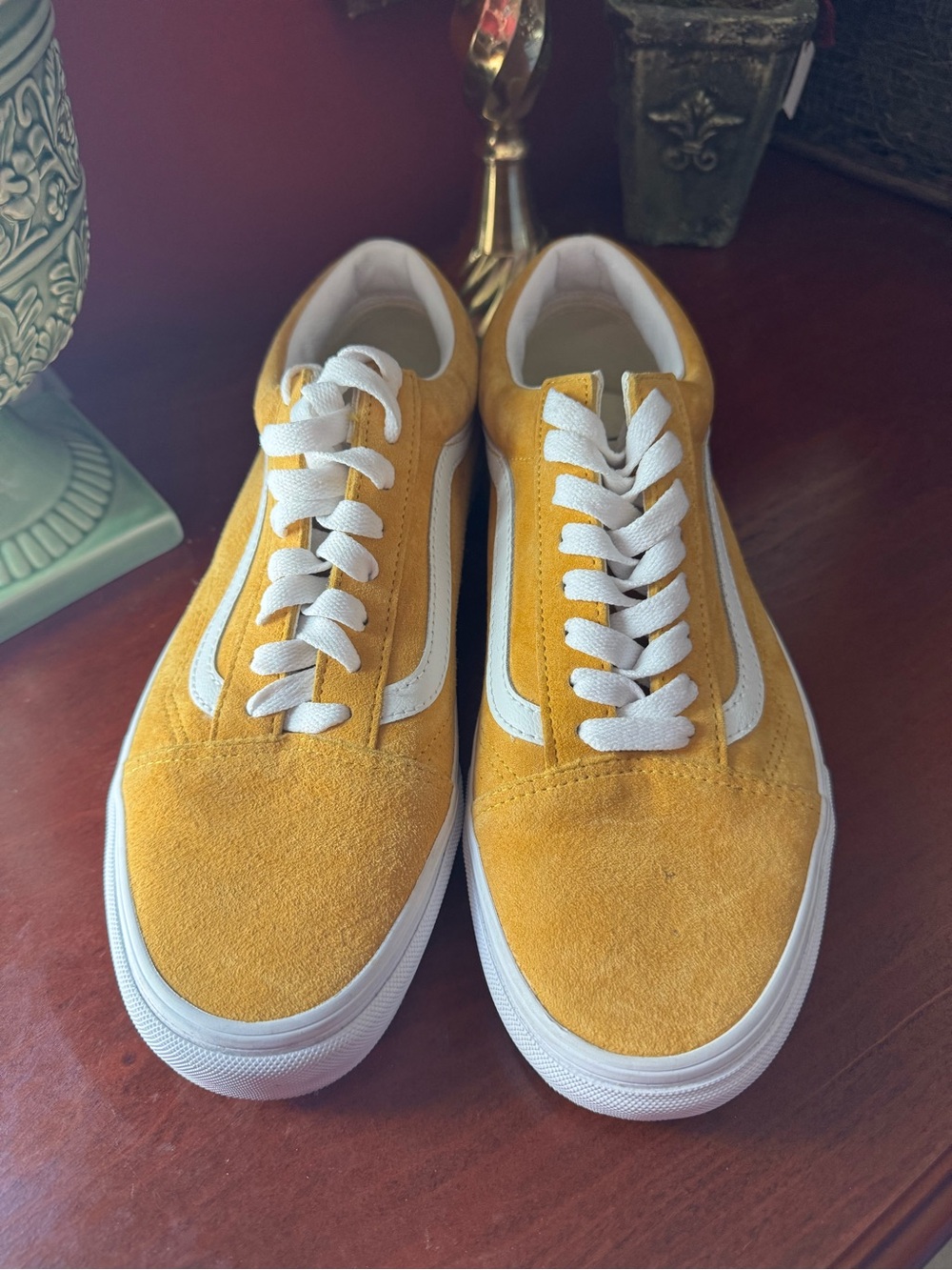 Vans Yellow Suede Old Skool Sneakers with White Stripe Women’s 10 or Mens 8.5